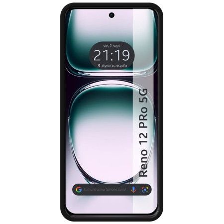 Funda Silicona Líquida Ultra Suave para Oppo Reno 12 Pro 5G color Negra