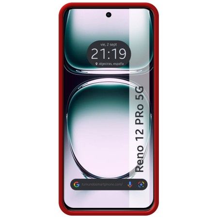 Funda Silicona Líquida Ultra Suave para Oppo Reno 12 Pro 5G color Roja
