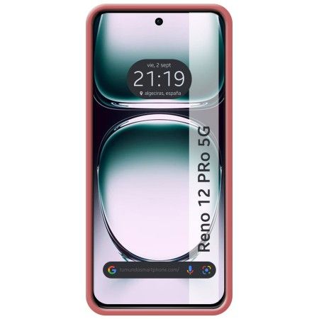Funda Silicona Líquida Ultra Suave para Oppo Reno 12 Pro 5G color Rosa