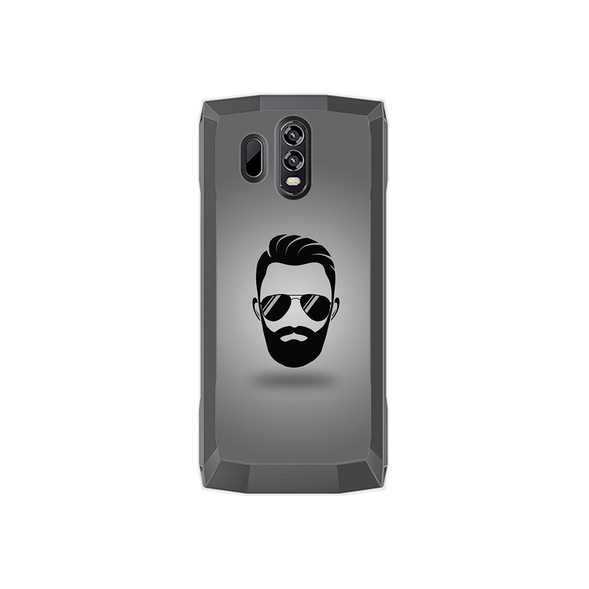 Funda Gel Tpu para Homtom HT70 Diseño Barba Dibujos