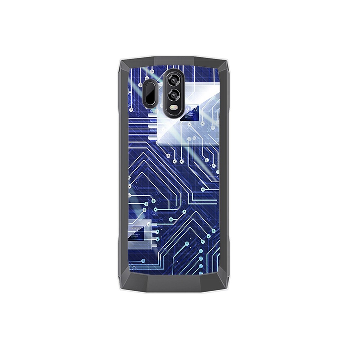 Funda Gel Tpu para Homtom HT70 Diseño Circuito Dibujos