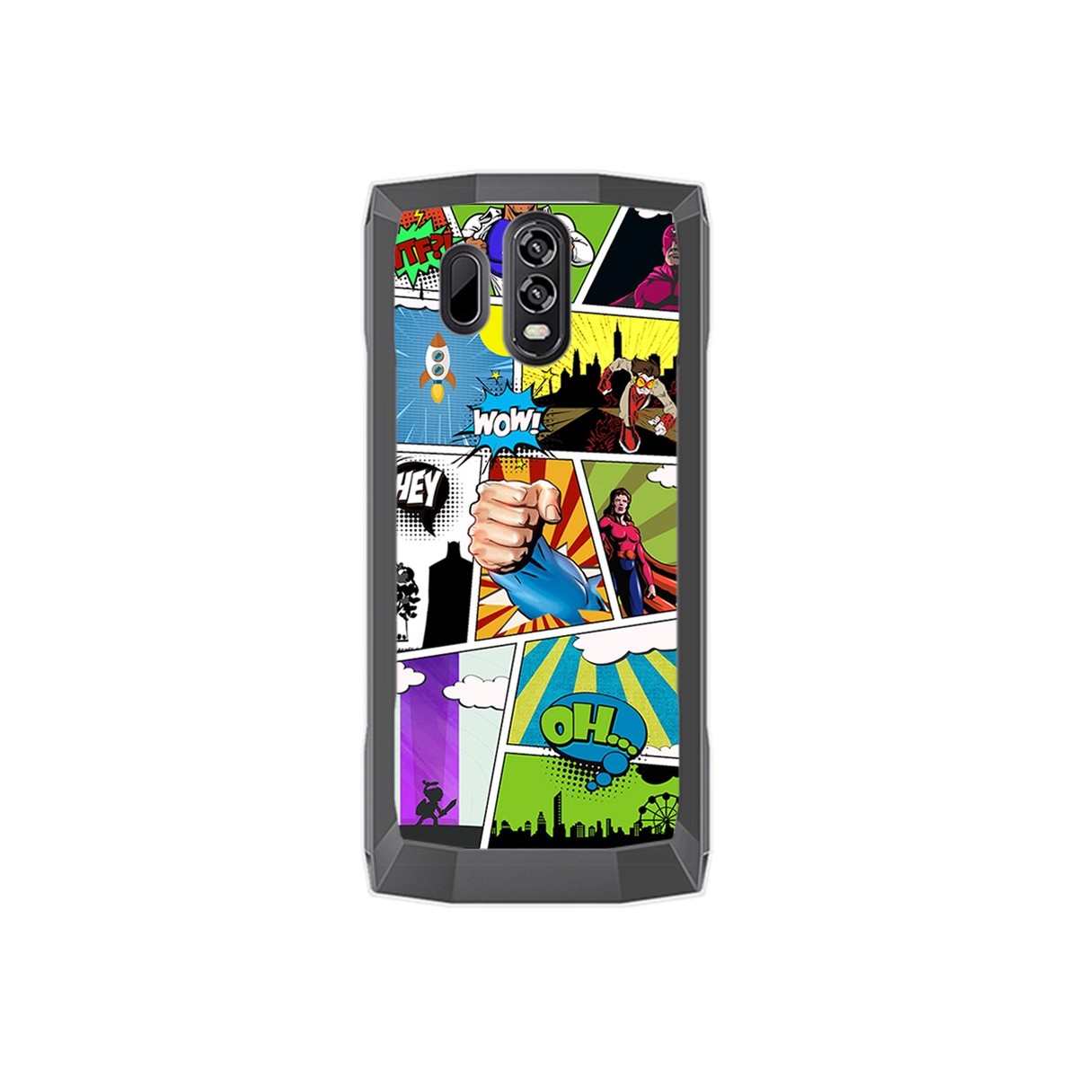 Funda Gel Tpu para Homtom HT70 Diseño Comic Dibujos
