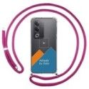 Personaliza tu Funda Colgante Transparente para Oppo A80 5G con Cordon Rosa Fucsia Dibujo Personalizada