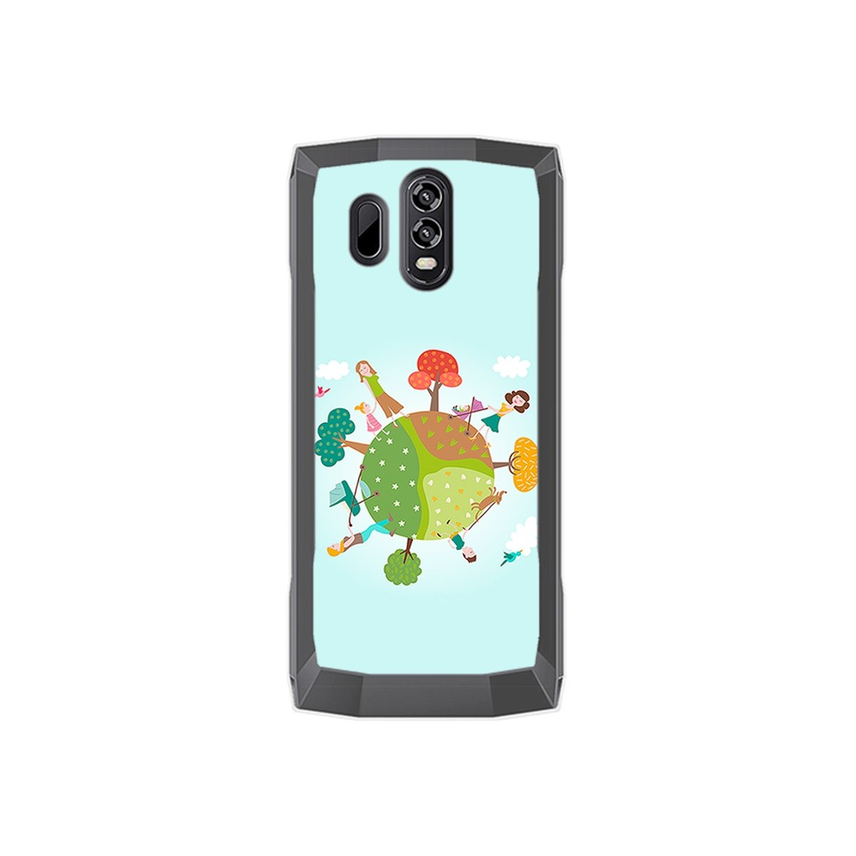 Funda Gel Tpu para Homtom HT70 Diseño Familia Dibujos