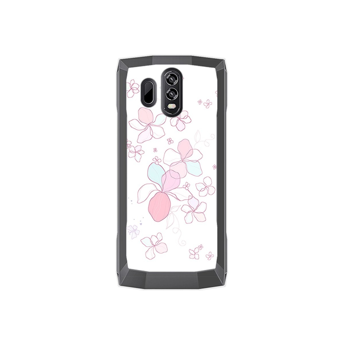 Funda Gel Tpu para Homtom HT70 Diseño Flores Minimal Dibujos