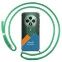 Personaliza tu Funda Colgante Transparente para Oppo Reno 12FS 4G / 12 FS 5G con Cordon Verde Agua Dibujo Personalizada