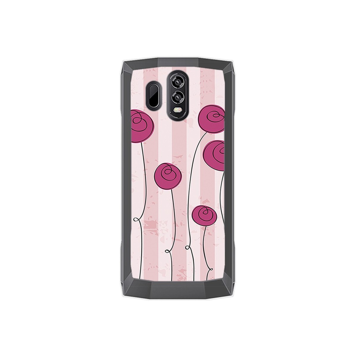 Funda Gel Tpu para Homtom HT70 Diseño Flores Vintage Dibujos