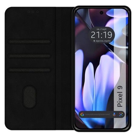 Funda Libro de Polipiel con tarjetero para Google Pixel 9 5G color Negra