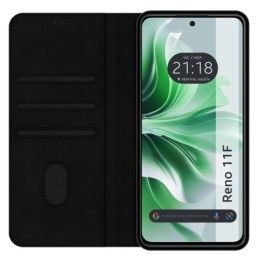 Funda Libro de Polipiel con tarjetero para Oppo Reno 11F 5G color Negra 2