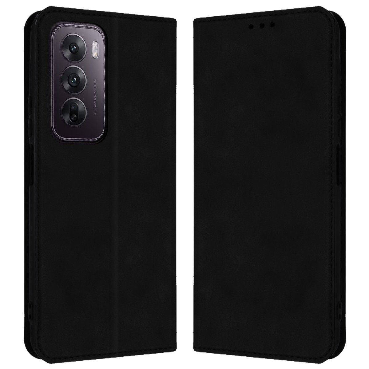Funda Libro de Polipiel con tarjetero para Oppo Reno 12 5G color Negra