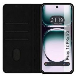 Funda Libro de Polipiel con tarjetero para Oppo Reno 12 Pro 5G color Negra 2