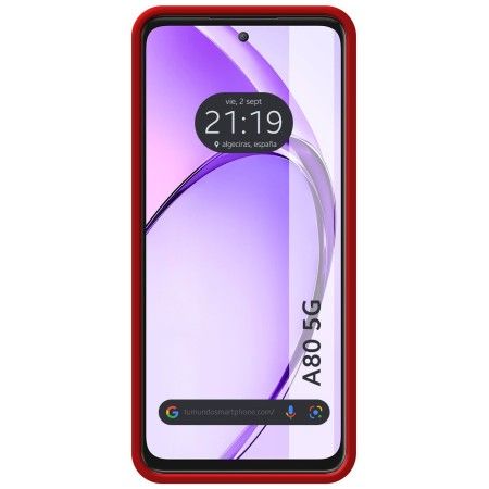 Funda Silicona Líquida Ultra Suave para Oppo A80 5G color Rojo