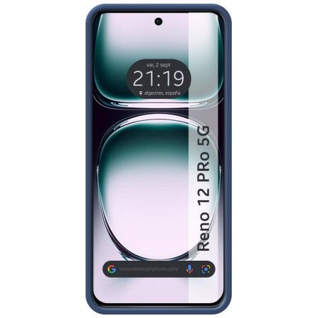 Funda Silicona Líquida Ultra Suave para Oppo Reno 12 Pro 5G color Azul Oscuro