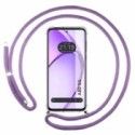 Funda Colgante Transparente para Oppo A80 5G con Cordon Morado