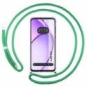 Funda Colgante Transparente para Oppo A80 5G con Cordon Verde Agua