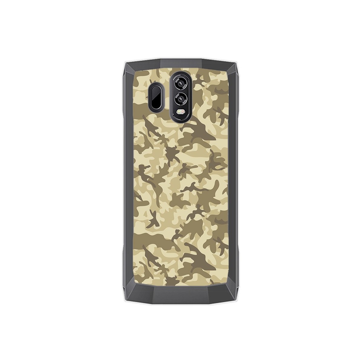 Funda Gel Tpu para Homtom HT70 Diseño Sand Camuflaje Dibujos
