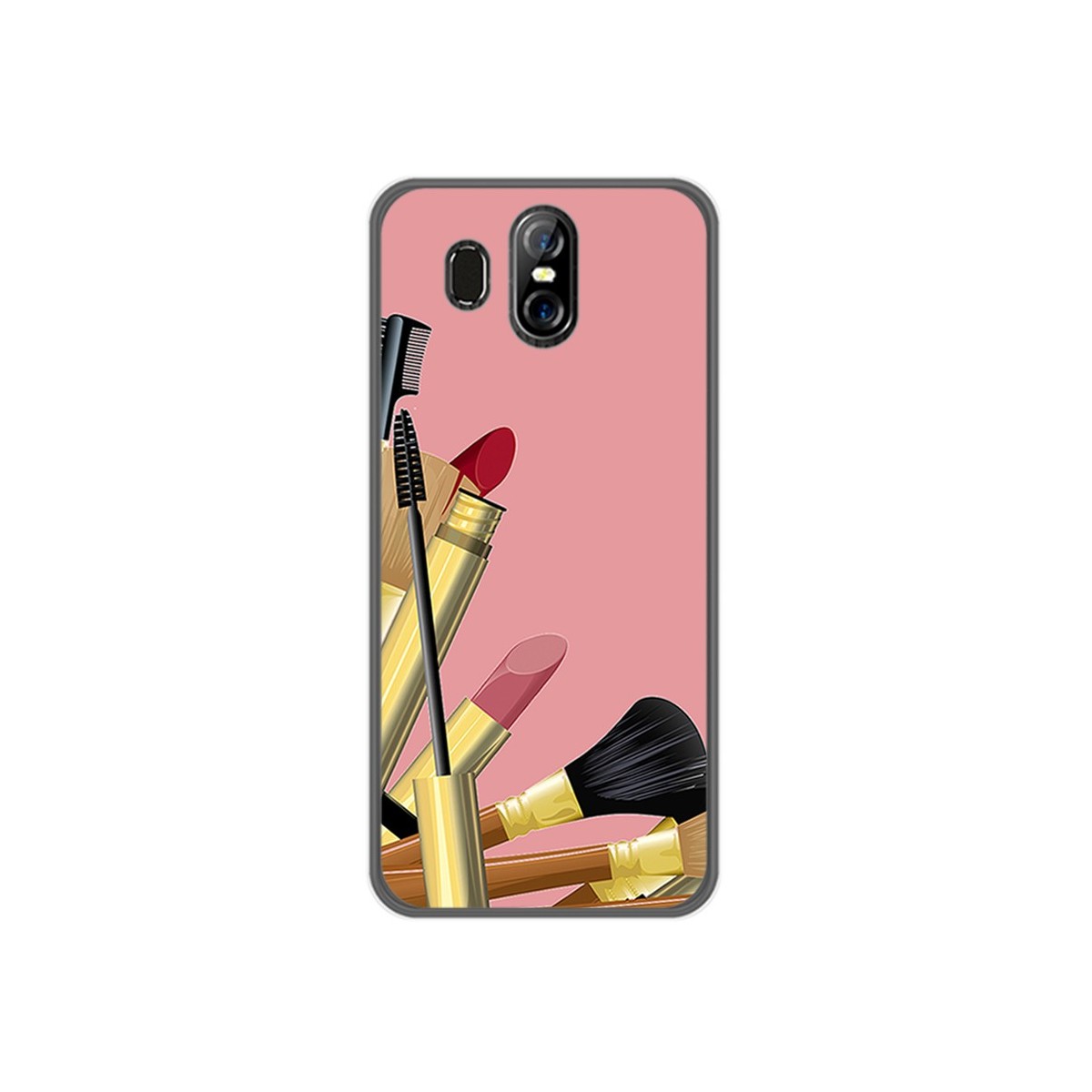 Funda Gel Tpu para Homtom S16 Diseño Brochas Dibujos