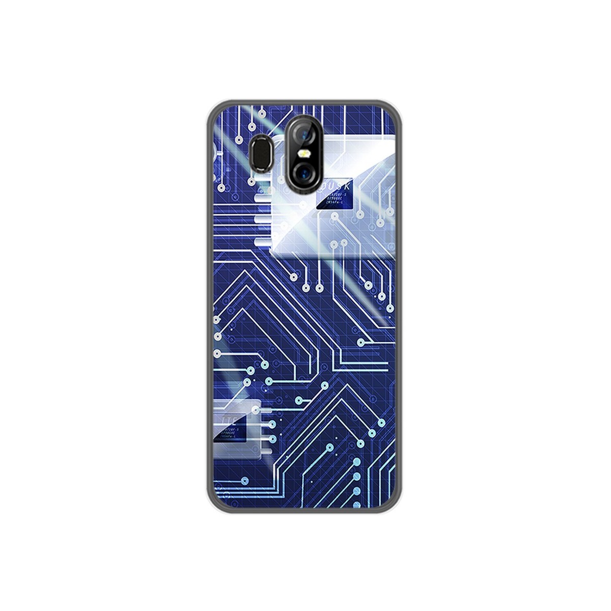 Funda Gel Tpu para Homtom S16 Diseño Circuito Dibujos
