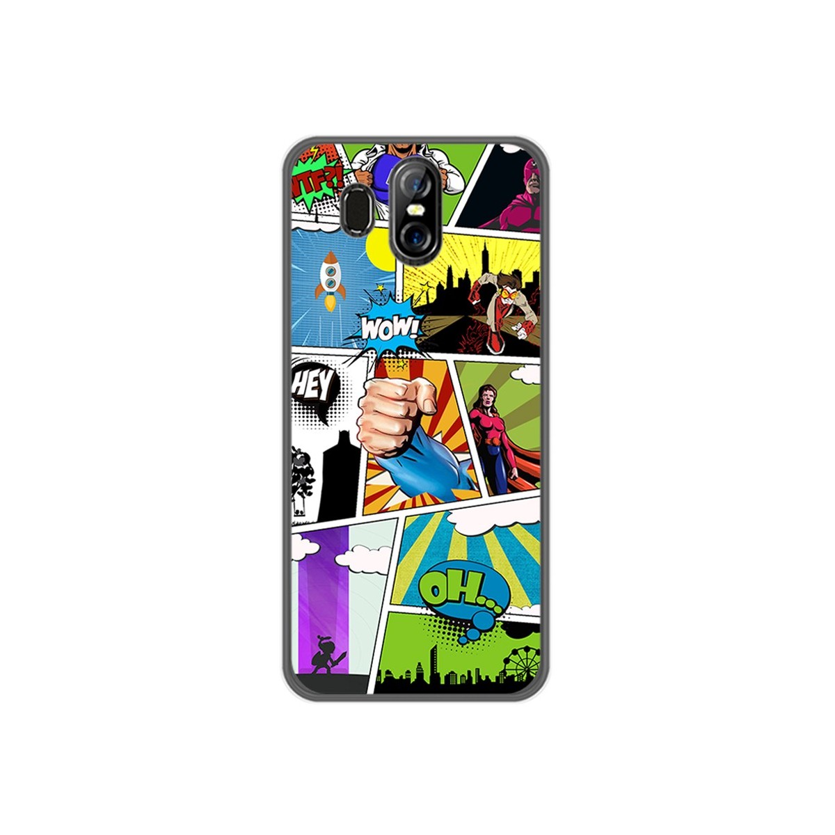 Funda Gel Tpu para Homtom S16 Diseño Comic Dibujos
