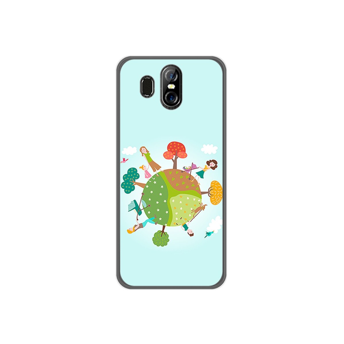 Funda Gel Tpu para Homtom S16 Diseño Familia Dibujos