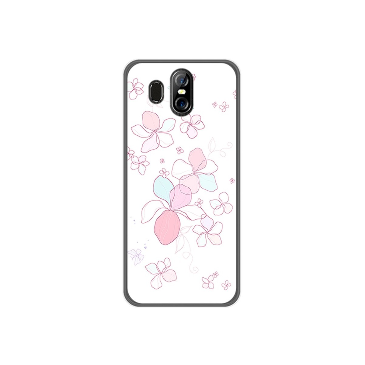 Funda Gel Tpu para Homtom S16 Diseño Flores Minimal Dibujos