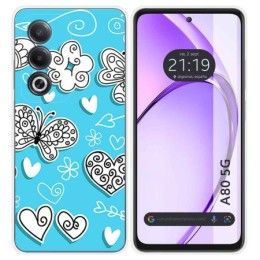 Funda Silicona para Oppo A80 5G diseño Mariposas Dibujos