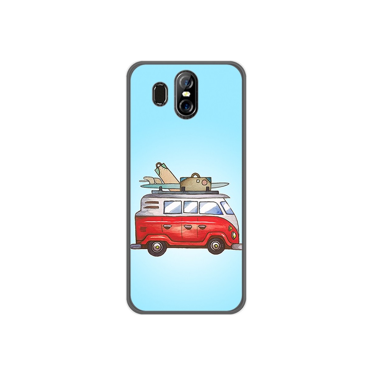 Funda Gel Tpu para Homtom S16 Diseño Furgoneta Dibujos