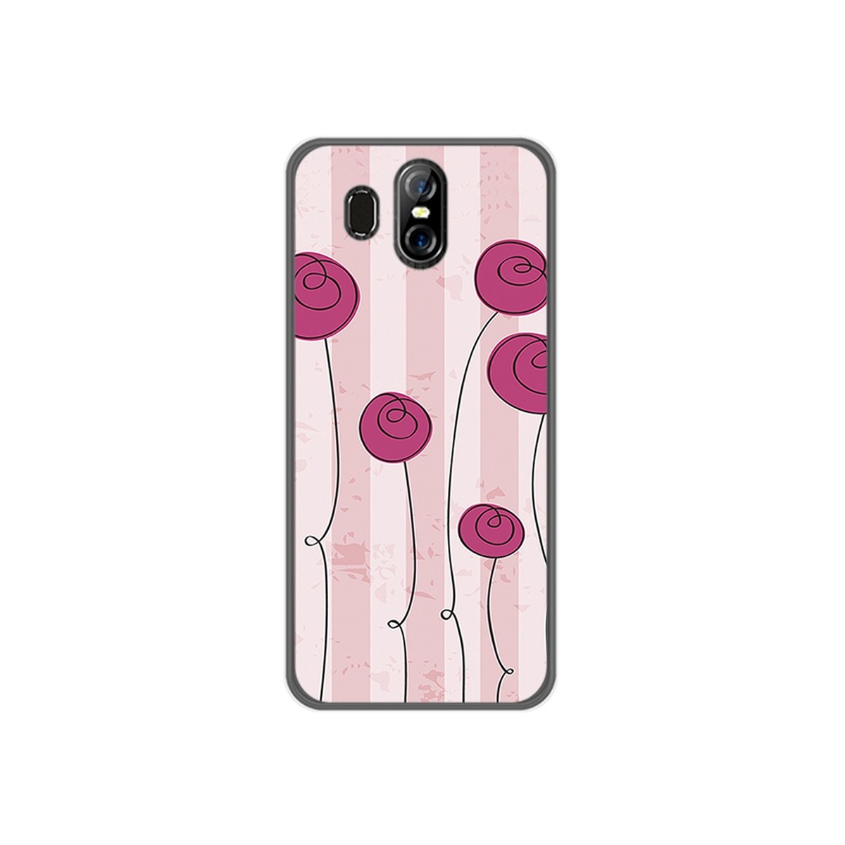 Funda Gel Tpu para Homtom S16 Diseño Flores Vintage Dibujos