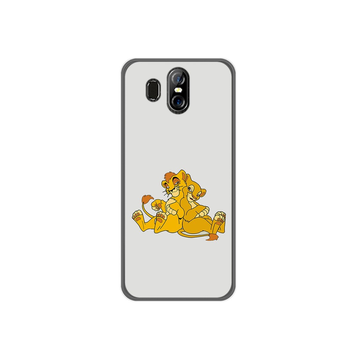 Funda Gel Tpu para Homtom S16 Diseño Leones Dibujos