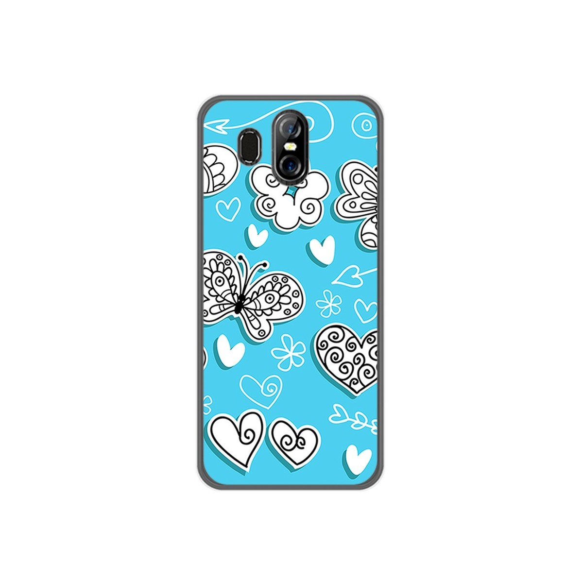 Funda Gel Tpu para Homtom S16 Diseño Mariposas Dibujos