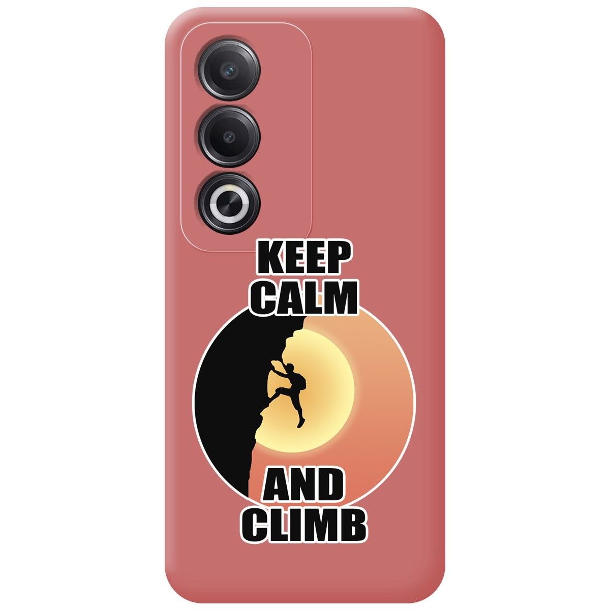 Funda Silicona Líquida Rosa para Oppo A80 5G diseño Hombre Escalada Dibujos