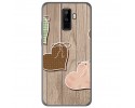 Funda Gel Tpu para Leagoo M9 Diseño Corazones Madera Dibujos