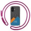 Personaliza tu Funda Colgante Transparente para Iphone 16 (6.1) con Cordon Rosa Fucsia Dibujo Personalizada