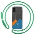 Personaliza tu Funda Colgante Transparente para Iphone 16 Plus (6.7) con Cordon Verde Agua Dibujo Personalizada