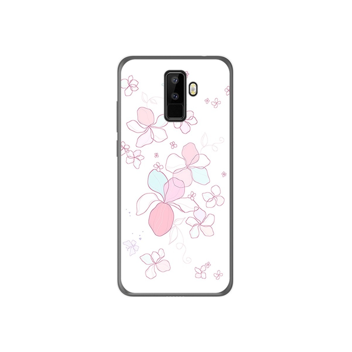 Funda Gel Tpu para Leagoo M9 Diseño Flores Minimal Dibujos