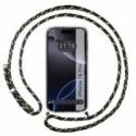 Funda Colgante Transparente para Iphone 16 Pro (6.3) con Cordon Verde / Dorado