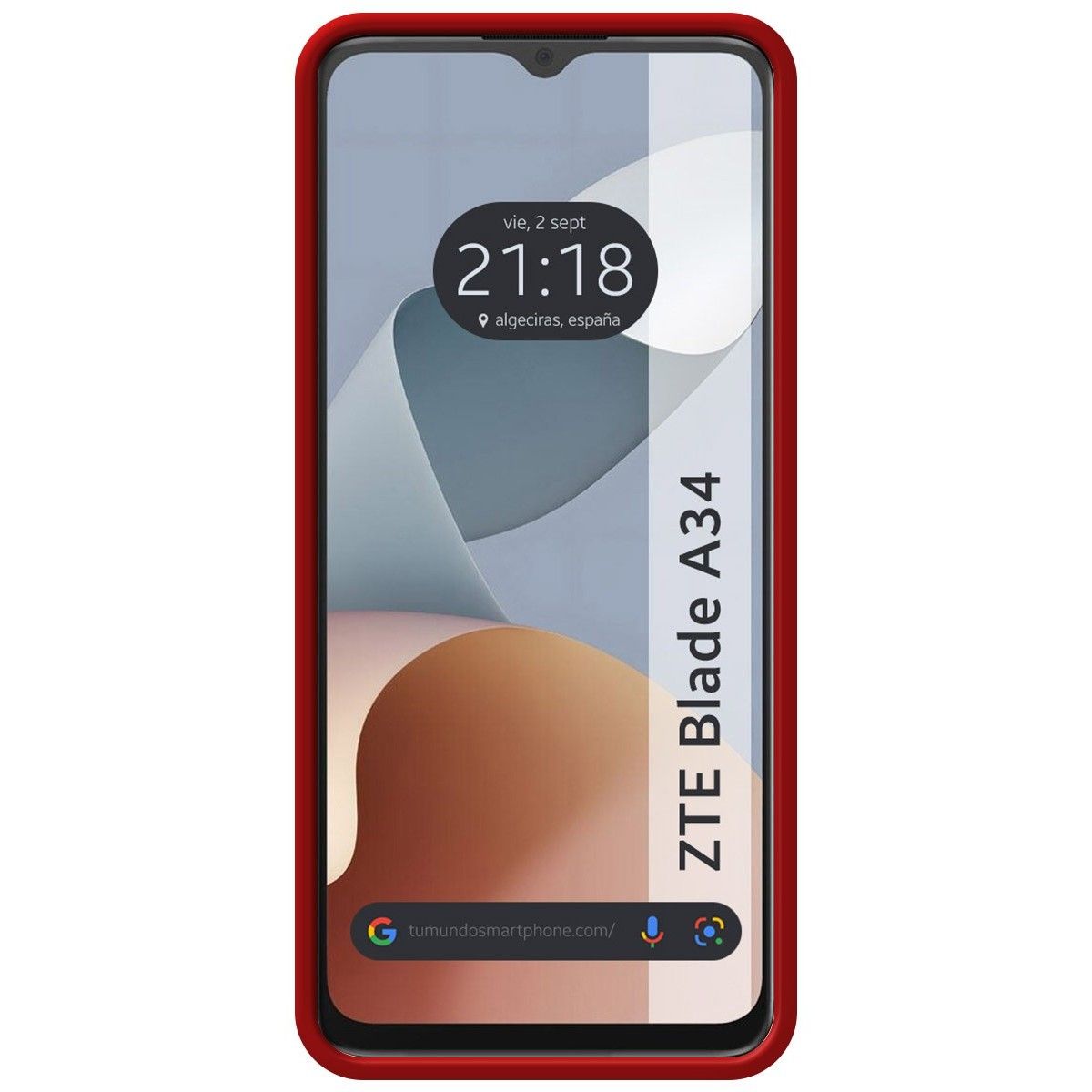 Funda Silicona Líquida Ultra Suave para Zte Blade A34 4G color Roja