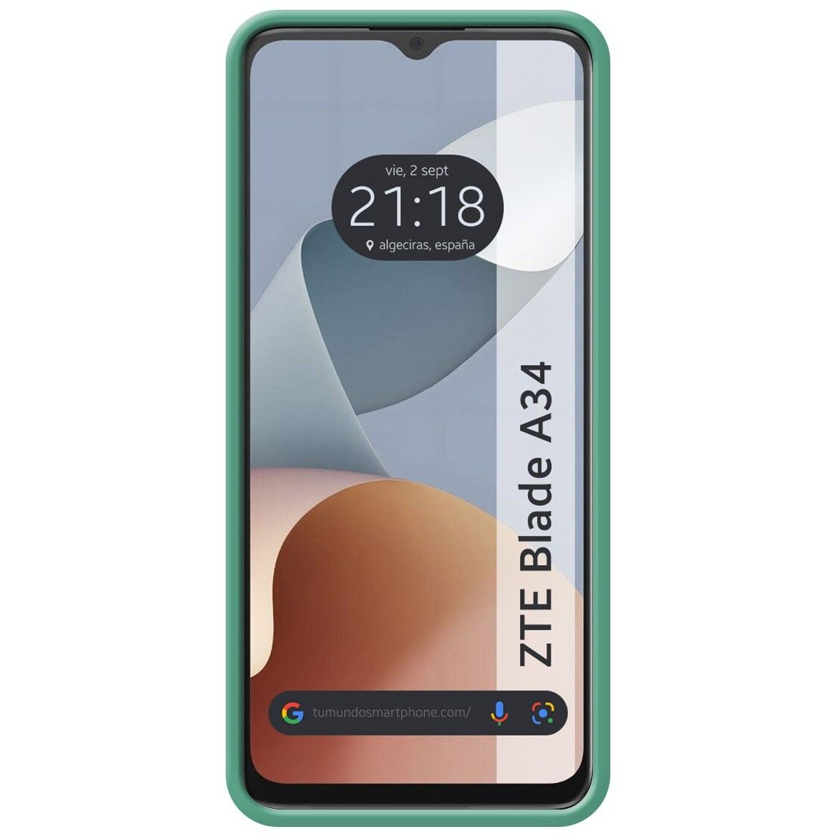 Funda Silicona Líquida Ultra Suave para Zte Blade A34 4G color Verde