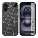 Funda Silicona Transparente para Iphone 16 (6.1) diseño Araña Dibujos