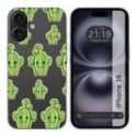 Funda Silicona Transparente para Iphone 16 (6.1) diseño Cactus Dibujos
