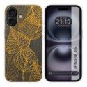 Funda Silicona Transparente para Iphone 16 (6.1) diseño Hojas Dibujos