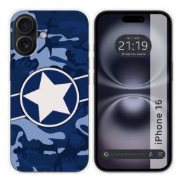 Funda Silicona para Iphone 16 (6.1) diseño Camuflaje 03 Dibujos