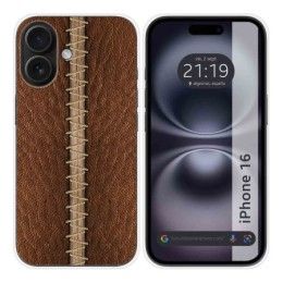 Funda Silicona para Iphone 16 (6.1) diseño Cuero 01 Dibujos