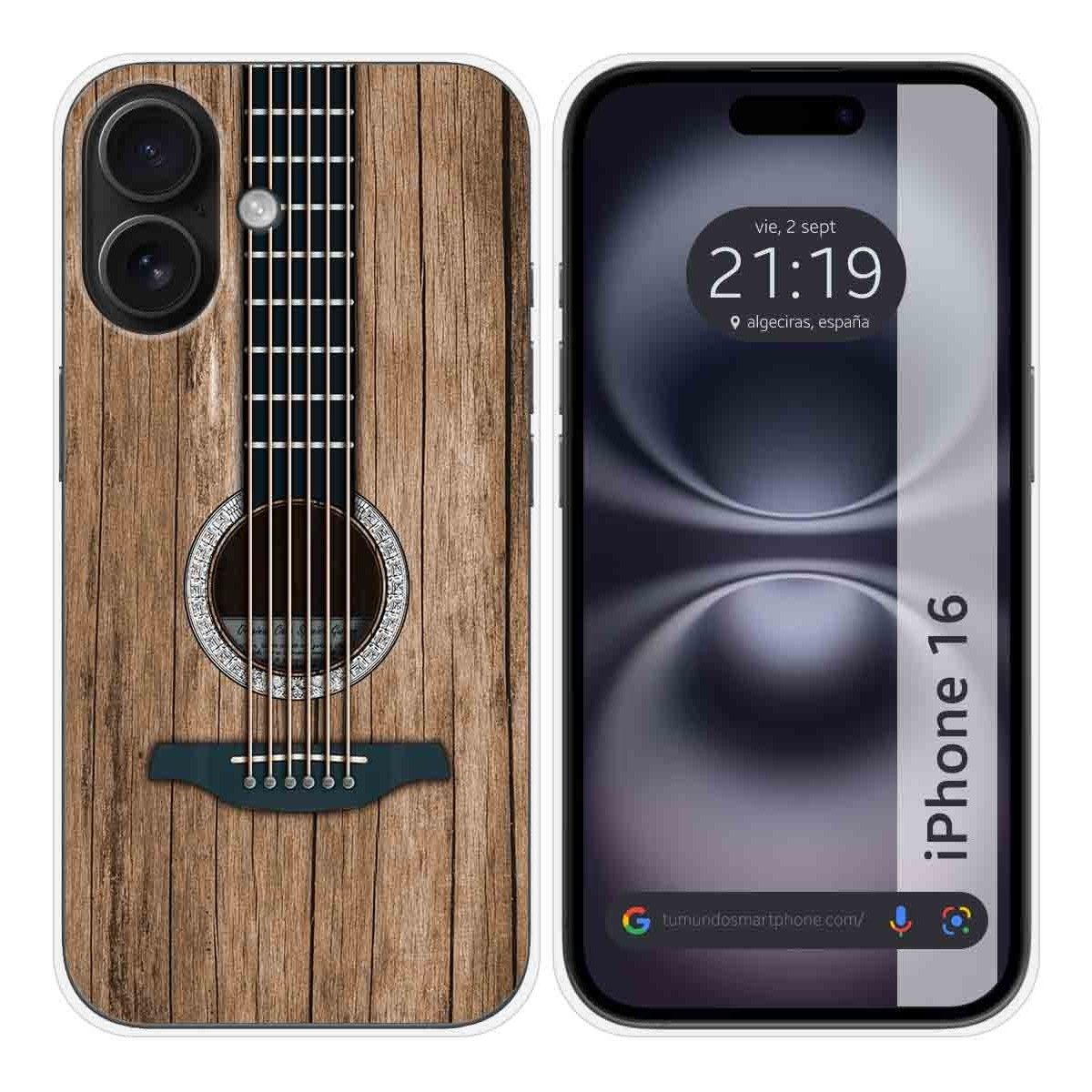 Funda Silicona para Iphone 16 (6.1) diseño Madera 11 Dibujos