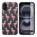 Funda Silicona Transparente para Iphone 16 Plus (6.7) diseño Flamenco Dibujos