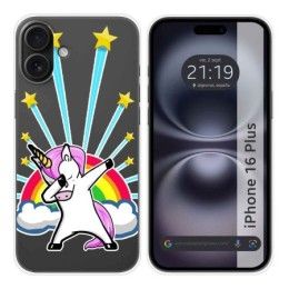 Funda Silicona Transparente para Iphone 16 Plus (6.7) diseño Unicornio Dibujos