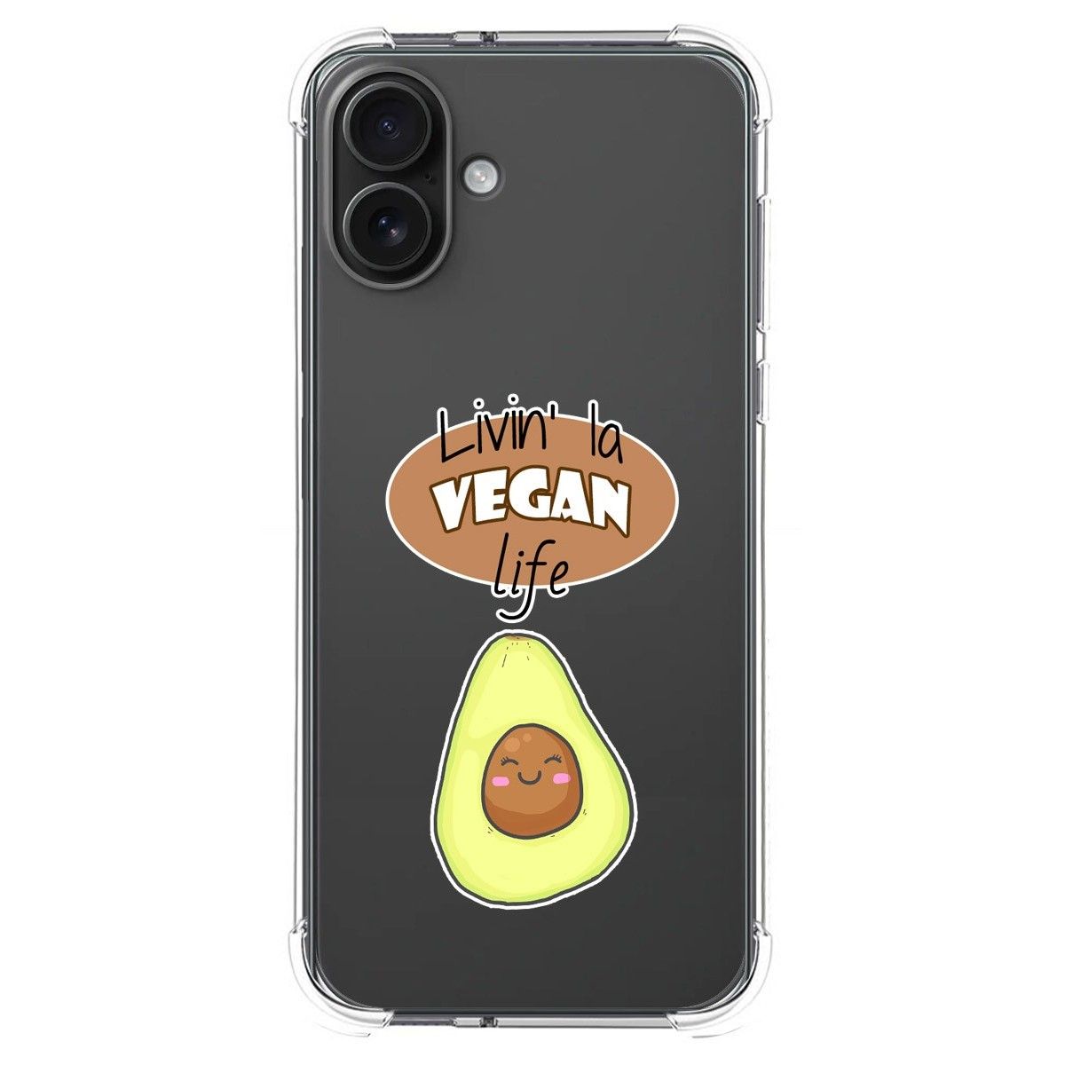 Funda Silicona Antigolpes para Iphone 16 Plus (6.7) diseño Vegan Life Dibujos