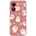 Funda Silicona Líquida Rosa para Zte Blade A34 4G diseño Cerdos Dibujos