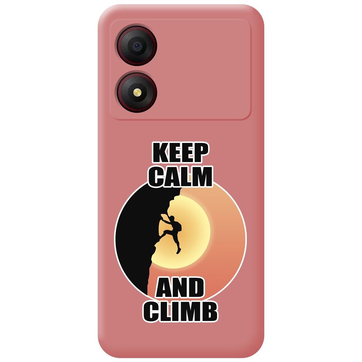 Funda Silicona Líquida Rosa para Zte Blade A34 4G diseño Hombre Escalada Dibujos