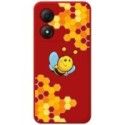 Funda Silicona Líquida Roja para Zte Blade A34 4G diseño Abeja Dibujos